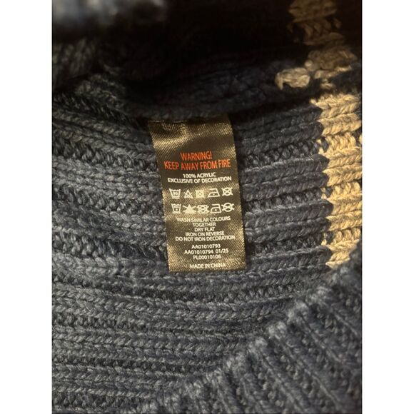 Harry Potter Men's Blue Gray Ribbed Knit Ravenclaw Quidditch Sweater Size Medium - Picture 7 of 8